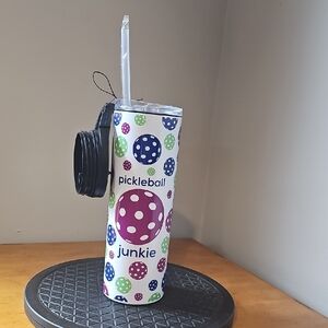 Pickleball Junkie Polka Dot Tumbler